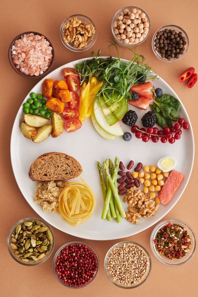 Flatlay of iron-rich foods